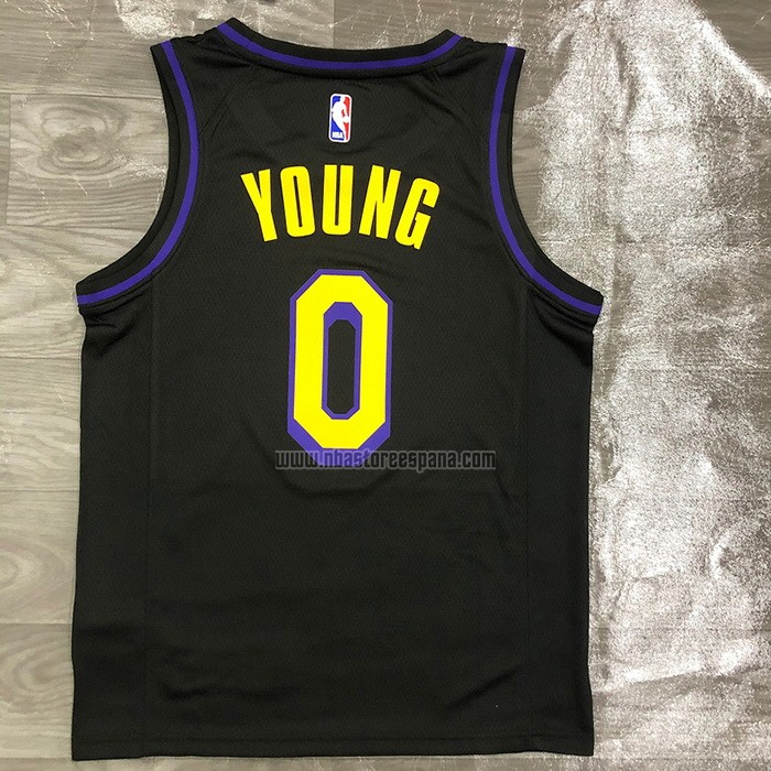 Camiseta Los Angeles Lakers Nick Young NO 0 Ciudad 2019-20 Negro